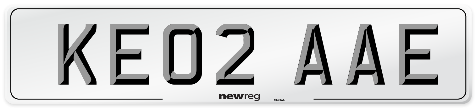 KE02 AAE Number Plate from New Reg